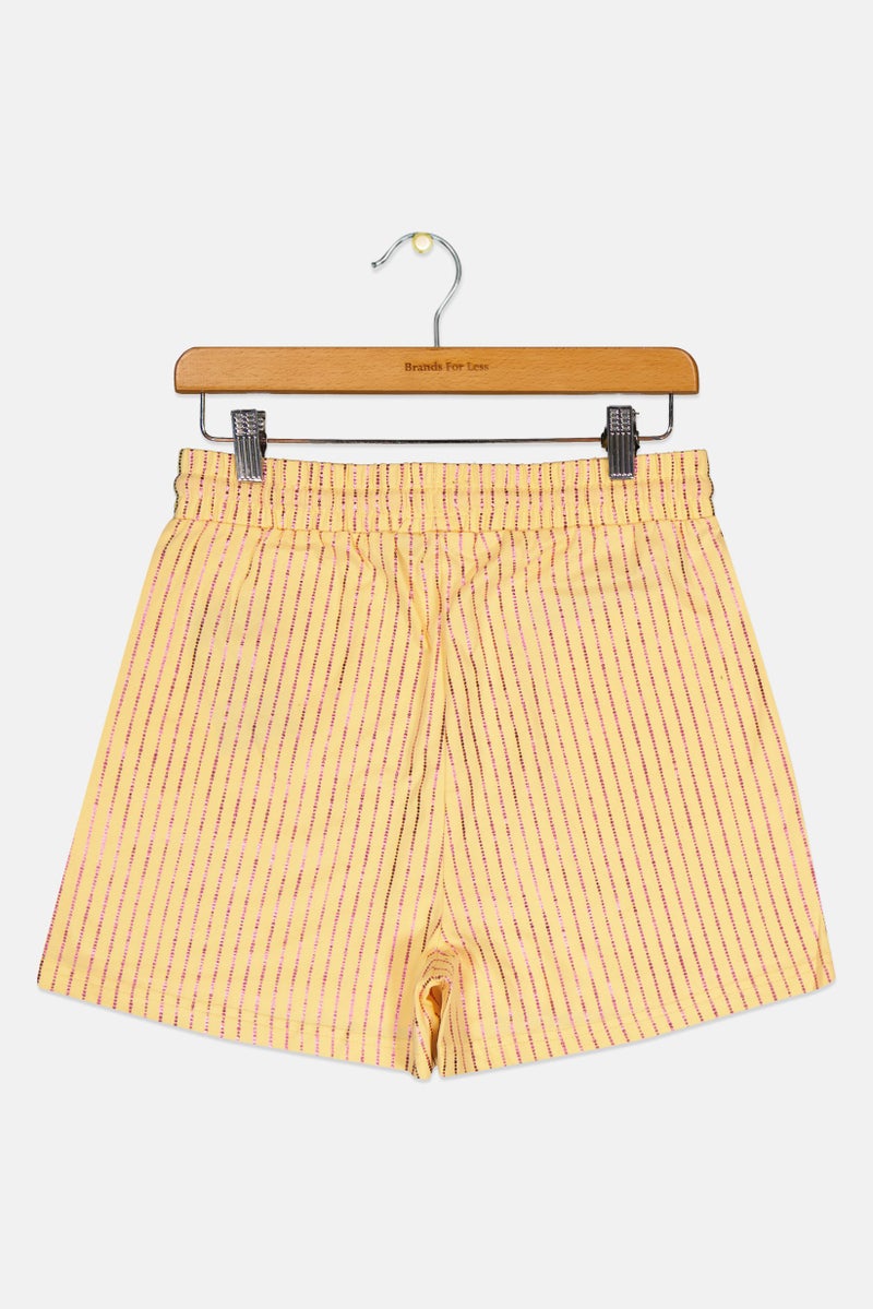 CONVERSE Kids Girl Sportswear Fit Outdoor Shorts, Yellow - Image 3